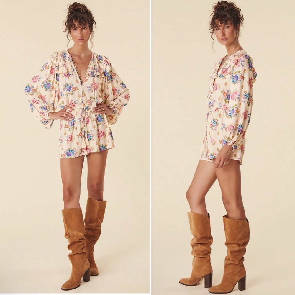 NWT Spell and the Gypsy Collective Free People Solstice Floral Romper Playsuit M
